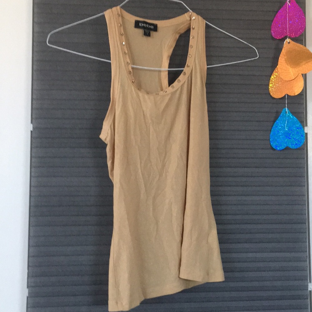 Bebe Gold Racer Back Tank